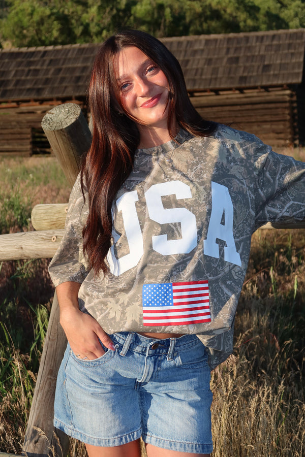 USA T-Shirt in Camo