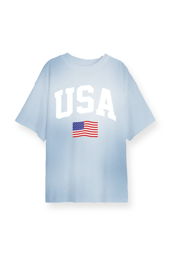 USA Boyfriend T-Shirt in Blue