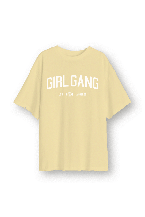 Girl Gang Boyfriend T-Shirt in Butter Yellow