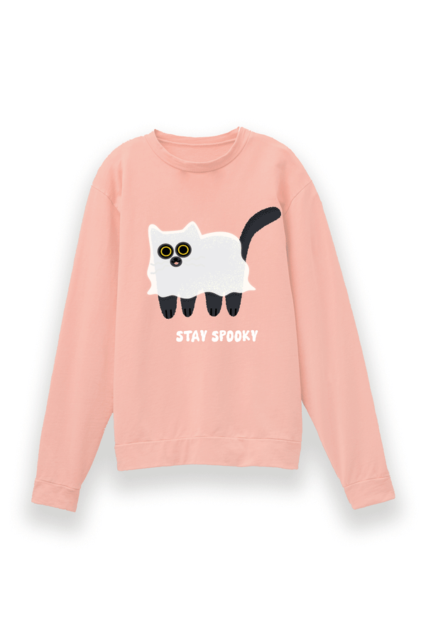 Stay Spooky Adult Sweatshirt in Peach